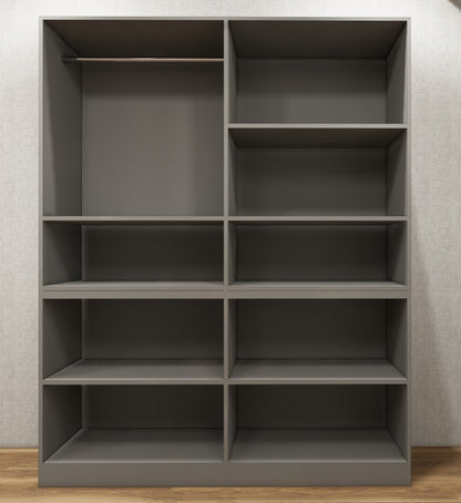 Modern Wool White & Dust Finish Four Door Wardrobe – Ample Shelving & Hanging Space