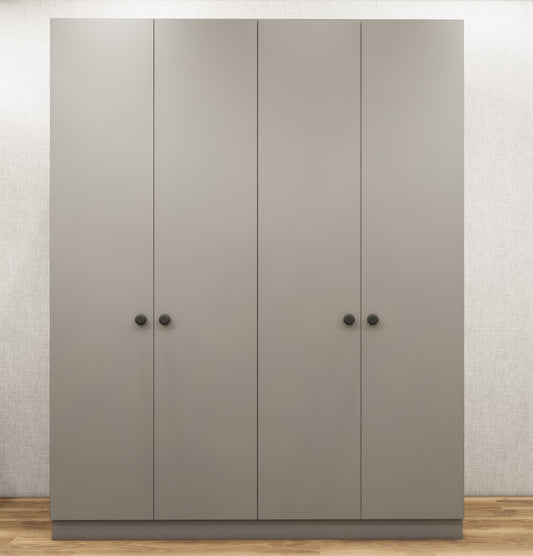 Dust & Wool White Finish – 4 Door Wardrobe Spacious Organizer Design