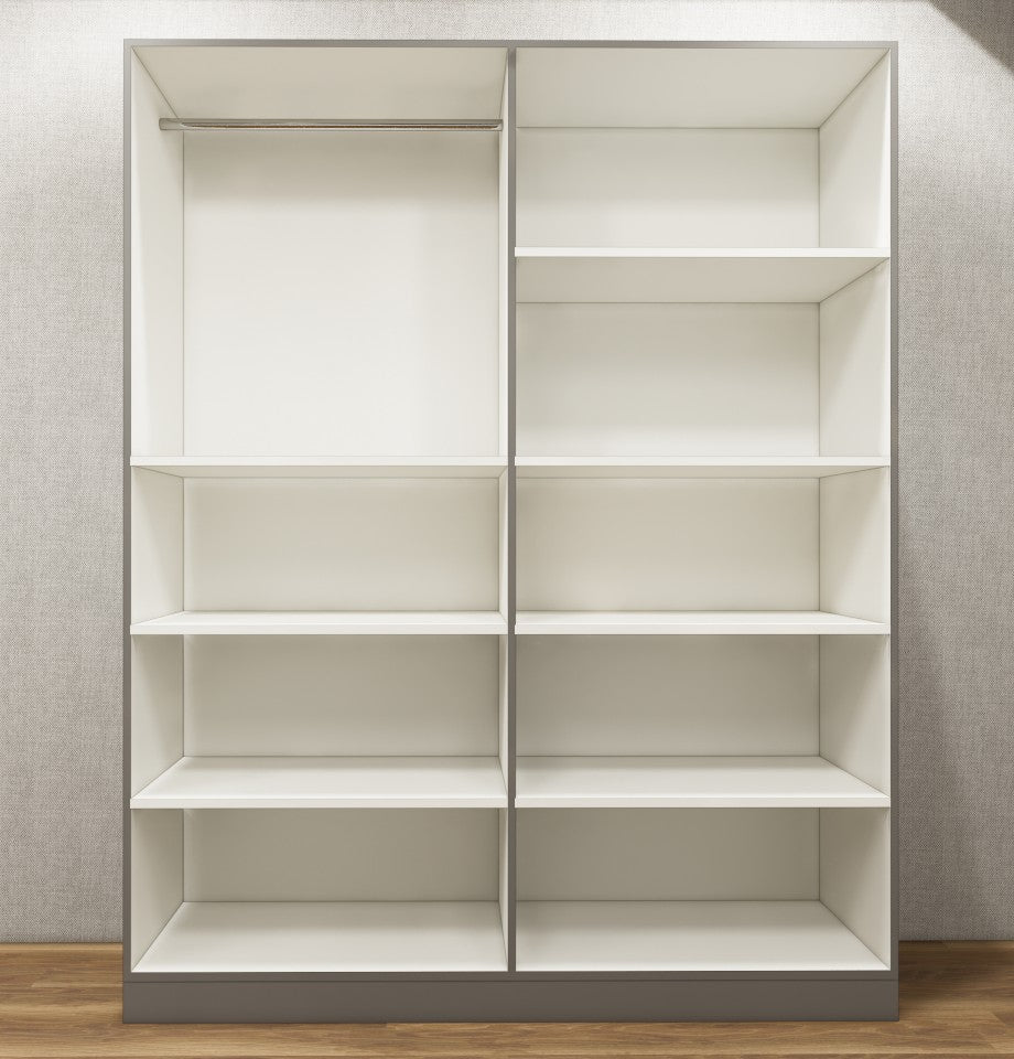 Dust & Wool White Finish – 4 Door Wardrobe Spacious Organizer Design