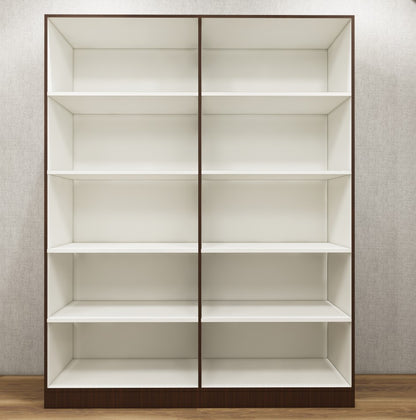 Four Door Rich Walnut & Wool White Finish Wardrobe - Elegant Dual-Tone Four Door Storage