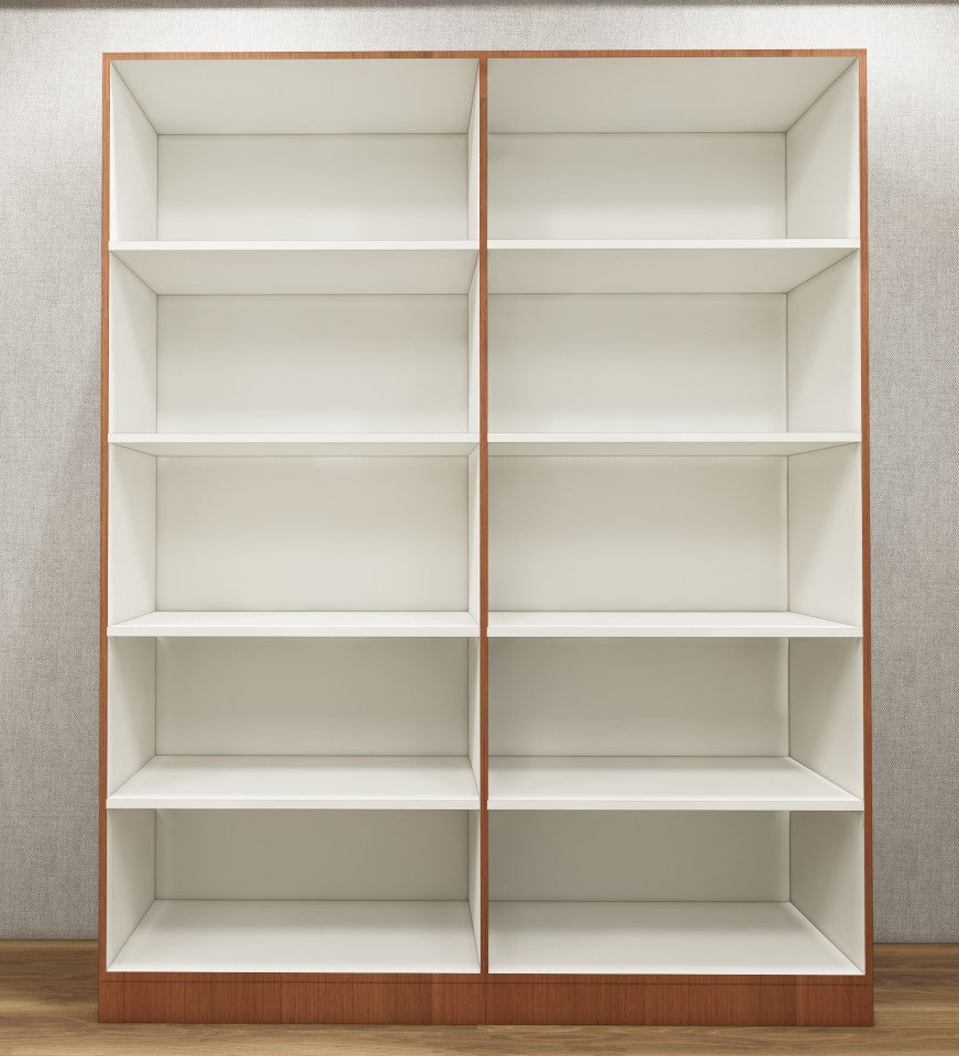 Four Door Burma Teak & Wool White Finish Wardrobe - Elegant Dual-Tone Four Door Storage