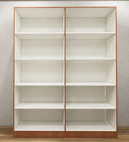 Four Door Burma Teak & Wool White Finish Wardrobe - Elegant Dual-Tone Four Door Storage