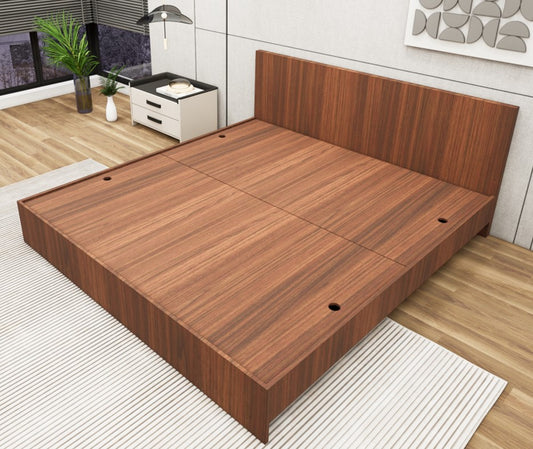 American Walnut King Size Bed with Storage – Designer Wooden Bedframe