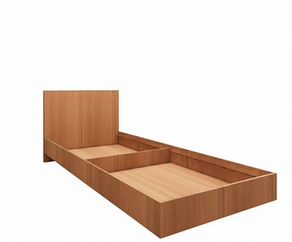 Burma Teak Single Bed with Storage – Compact Solid Wood Bed