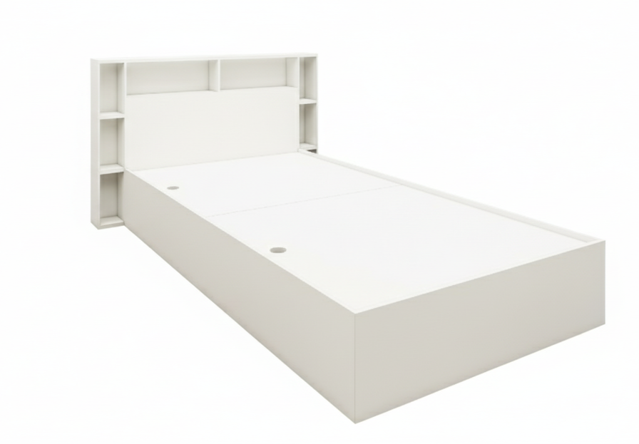 Single Bed with Storage – Minimal Space-Saving Wooden Bed
