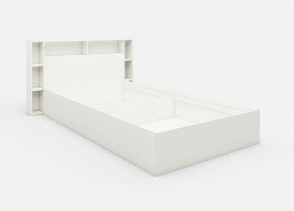 Single Bed with Storage – Minimal Space-Saving Wooden Bed