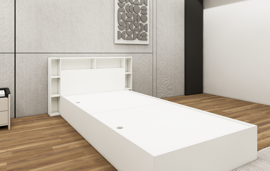 Single Bed with Storage – Minimal Space-Saving Wooden Bed