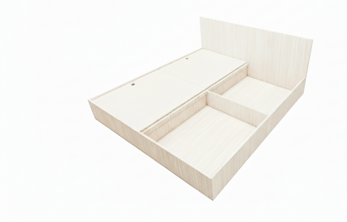 Modern Oak King Size Bed with Storage – Contemporary Wooden Bedframe