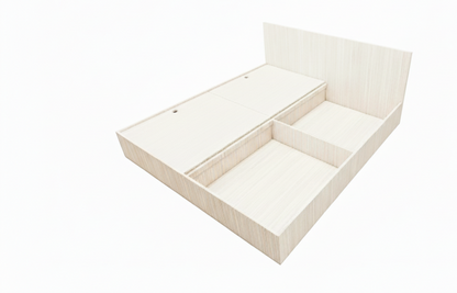 Modern Oak King Size Bed with Storage – Contemporary Wooden Bedframe