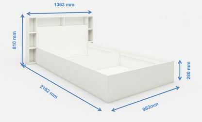 Single Bed with Storage – Minimal Space-Saving Wooden Bed