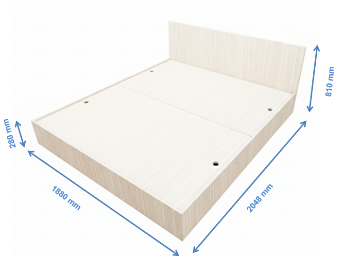 Modern Oak King Size Bed with Storage – Contemporary Wooden Bedframe