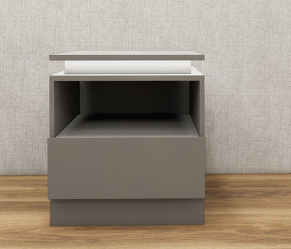 Dust Finish Bedside Table with Floating Top Design