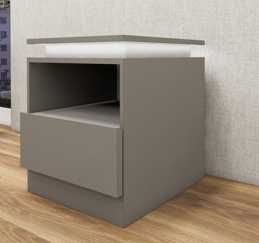 Dust Finish Bedside Table with Floating Top Design