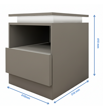 Dust Finish Bedside Table with Floating Top Design