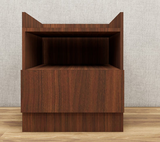 Contemporary American Walnut Finish Bedside Table with Open Compartment