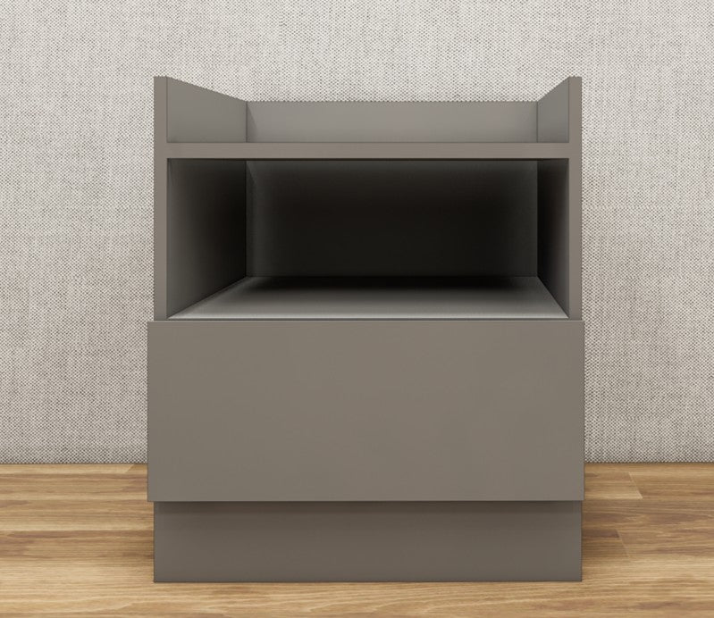 Contemporary Dust Finish Bedside Table with Open Compartment