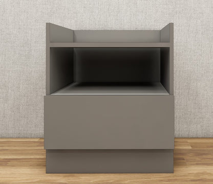 Contemporary Dust Finish Bedside Table with Open Compartment