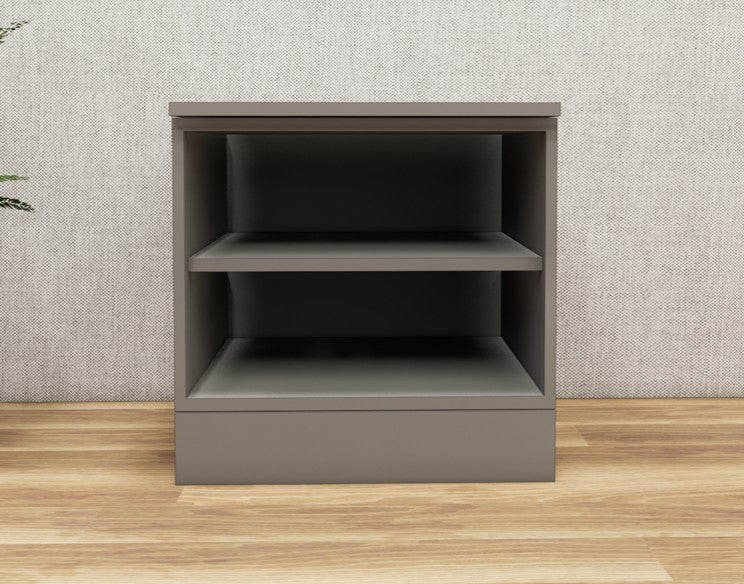 Dust & Wool White Door Finish Bedside Table with Dual Door Storage