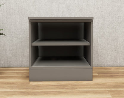 Dust & Wool White Door Finish Bedside Table with Dual Door Storage