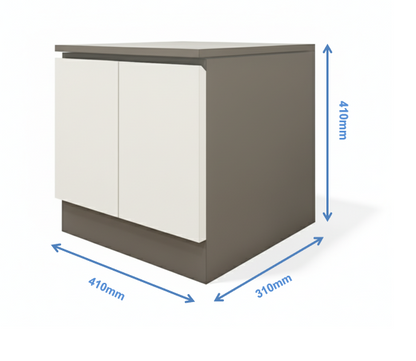 Dust & Wool White Door Finish Bedside Table with Dual Door Storage