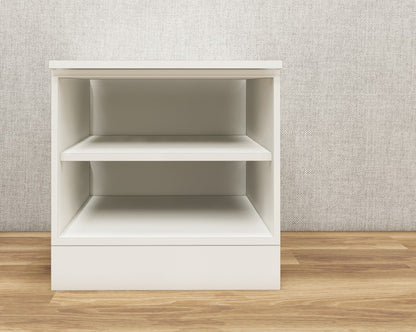 Wool White & Dust Door Finish Bedside Table with Dual Door Storage