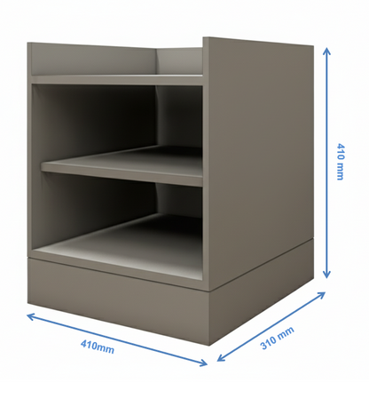 Modern Dust Finish Bedside Table with Dual Shelves for Bedroom