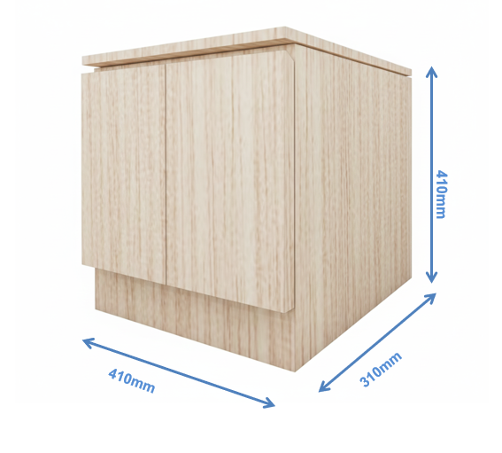 Modern Oak Finish Bedside Table with Dual Door Storage