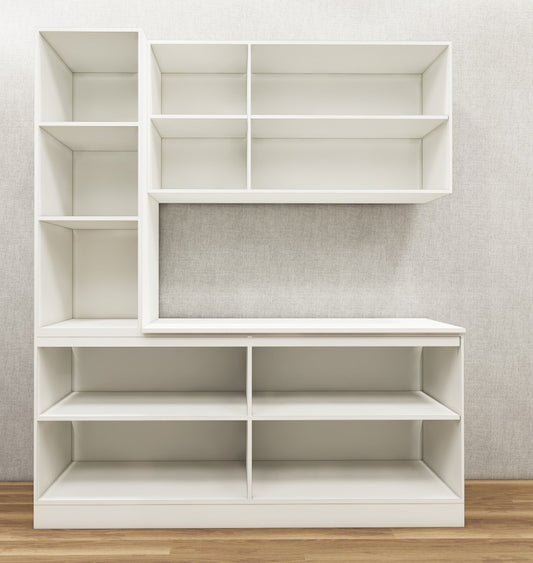 Wool White & Dust Door Finish Crockery Unit – Modern Dining Storage