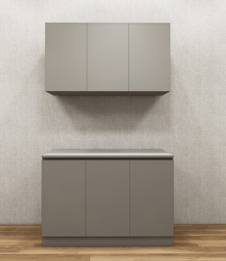 Contemporary Dust Finish Crockery Unit – Upper & Lower Cabinet Design