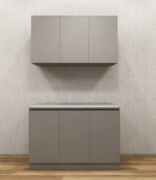 Contemporary Dust Finish Crockery Unit – Upper & Lower Cabinet Design