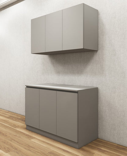 Contemporary Dust Finish Crockery Unit – Upper & Lower Cabinet Design