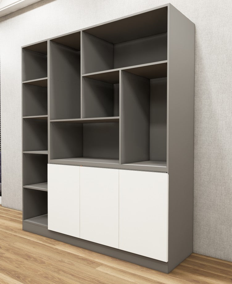 Dust & Wool White Finish Crockery Unit – Dual-Tone Open Display Shelves