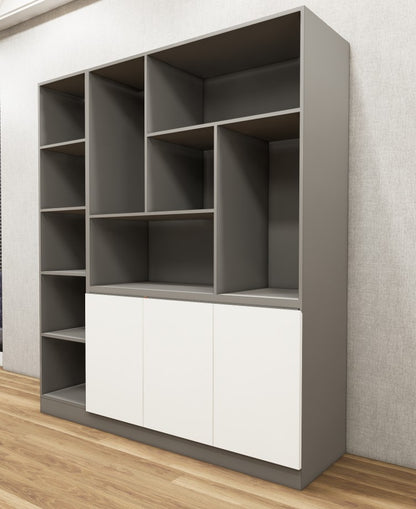 Dust & Wool White Finish Crockery Unit – Dual-Tone Open Display Shelves