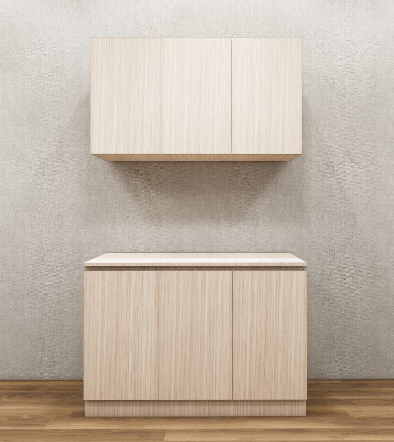 Contemporary Modern Oak Finish Crockery Unit – Upper & Lower Cabinet Design