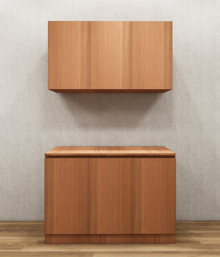 Contemporary Burma Teak Finish Crockery Unit – Upper & Lower Cabinet Design