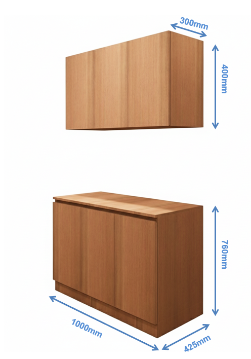 Contemporary Burma Teak Finish Crockery Unit – Upper & Lower Cabinet Design