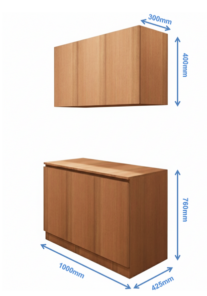 Contemporary Burma Teak Finish Crockery Unit – Upper & Lower Cabinet Design