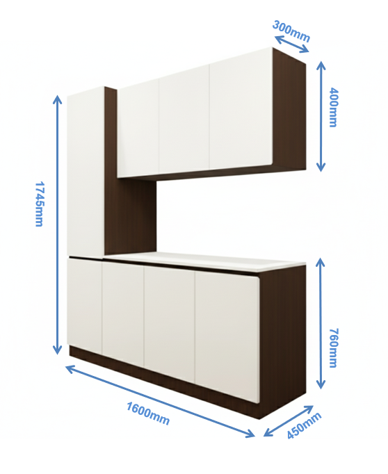 Rich Walnut & Wool White Finish Crockery Unit – Modern Dining Storage