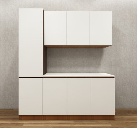 Burma Teak & Wool White Finish Crockery Unit – Modern Dining Storage