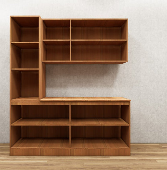 Burma Teak & Wool White Finish Crockery Unit – Modern Dining Storage