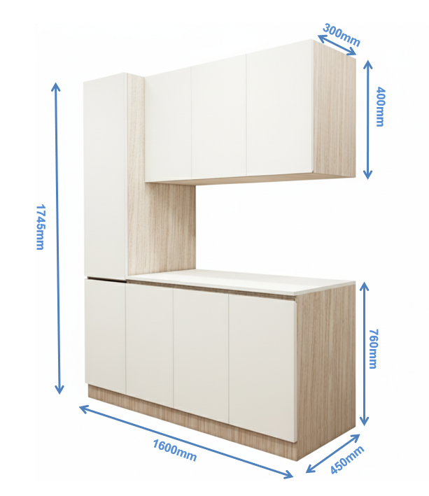 Modern Oak & Wool White Finish Crockery Unit – Modern Dining Storage
