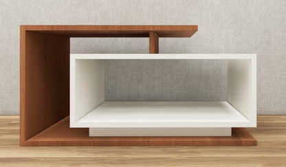 Burma Teak & Wool White Finish Coffee Table – Designer Center Table