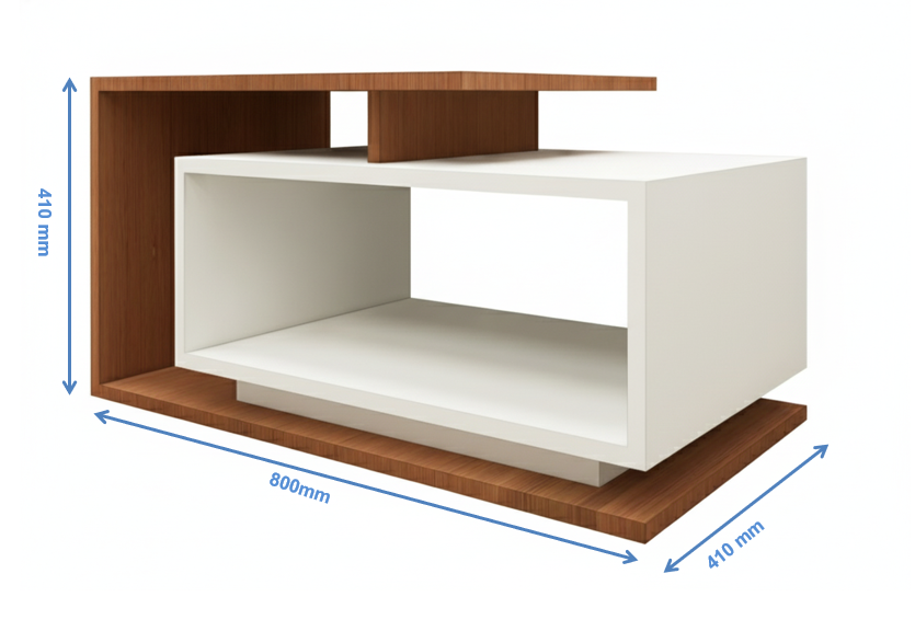 Burma Teak & Wool White Finish Coffee Table – Designer Center Table
