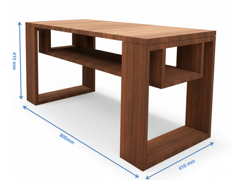 American Walnut Finish Coffee Table – Modern Living Room Center Table