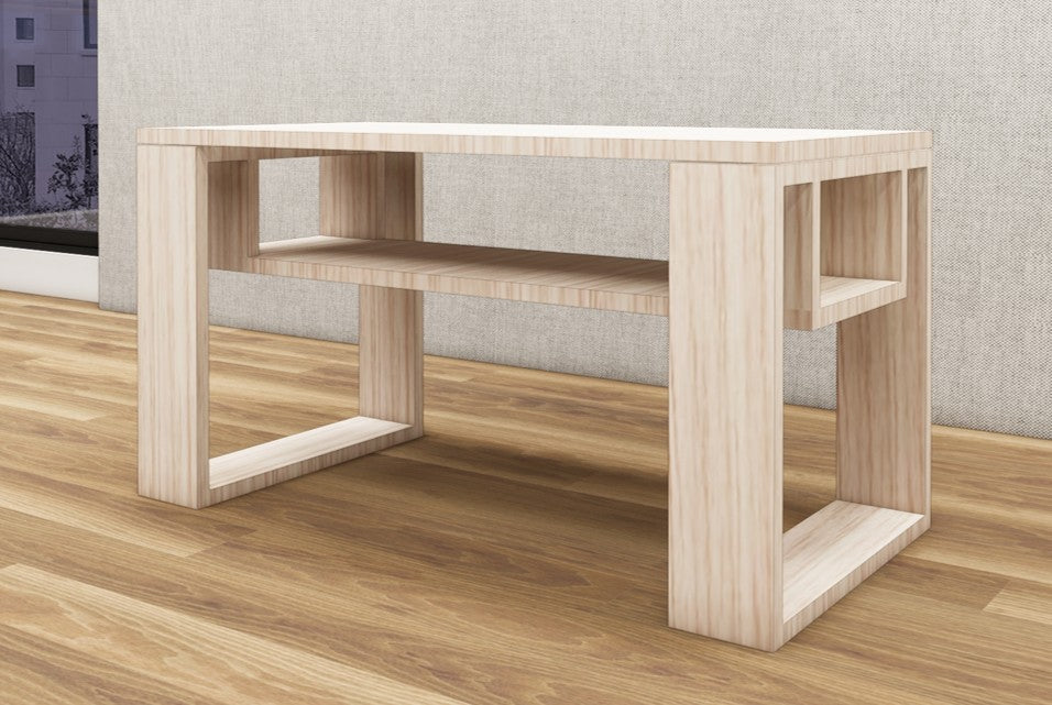 Modern Oak Finish Coffee Table – Modern Living Room Center Table