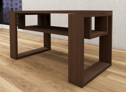 Rich Walnut Finish Coffee Table – Modern Living Room Center Table