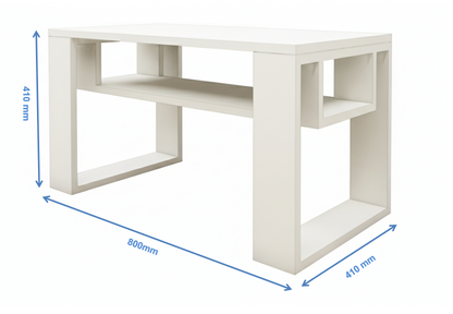 Wool White Finish Coffee Table – Modern Living Room Center Table