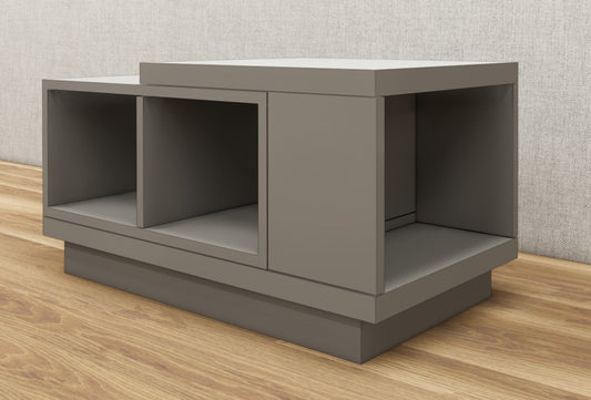 Contemporary Dust Finish Coffee Table with Open Storage Shelves