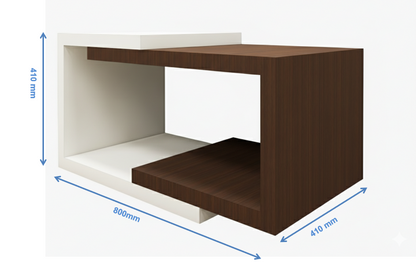 Rich Walnut & Wool White Finish Coffee Table – Modern Dual-Tone Design