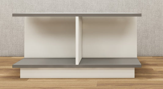 Dust & Wool White Finish Coffee Table – Dual-Tone Open Shelf Design